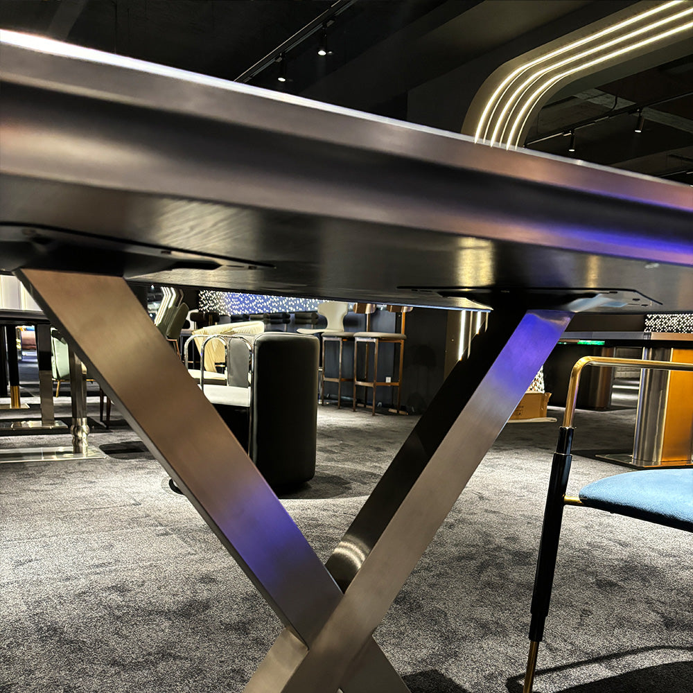 HUALIN Modern style theme restaurant luxury marble dining table with stainless steel legs, customizable size and color