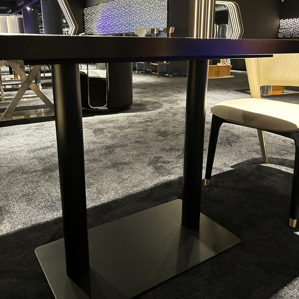 HUALIN Modern style theme restaurant luxury marble dining table with stainless steel legs, customizable size and color
