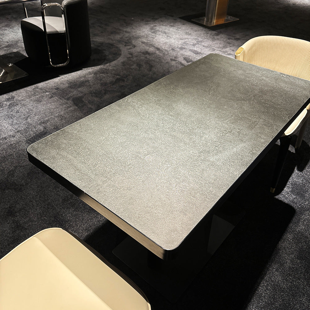 HUALIN Modern style theme restaurant luxury marble dining table with stainless steel legs, customizable size and color