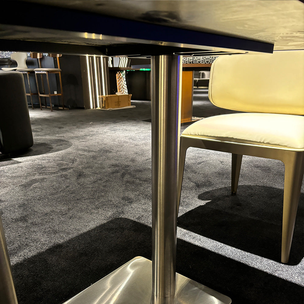 HUALIN Modern style theme restaurant luxury marble dining table with stainless steel legs, customizable size and color