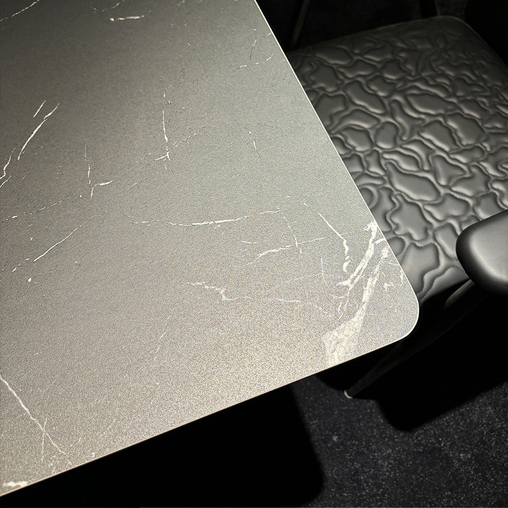 HUALIN Modern style theme restaurant luxury marble dining table with stainless steel legs, customizable size and color
