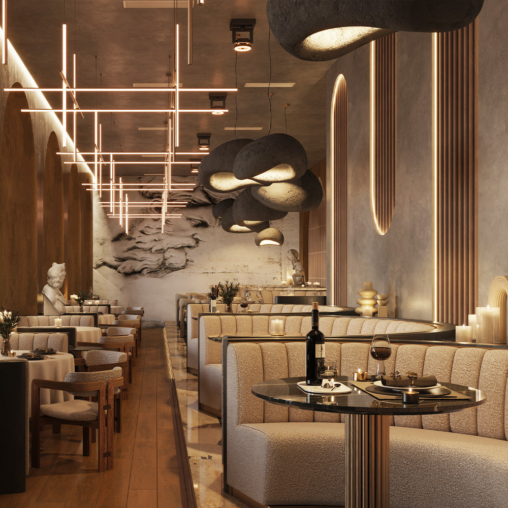 HUALIN Luxurious sintered stone dining tables, solid wood dining tables, dining chairs and comfortable booths. Customizable materials, colors and sizes
