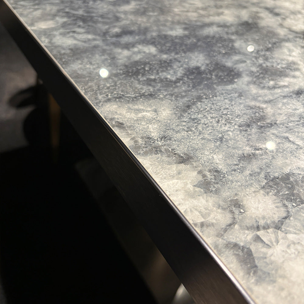 HUALIN Modern style theme restaurant luxury marble dining table with stainless steel legs, customizable size and color