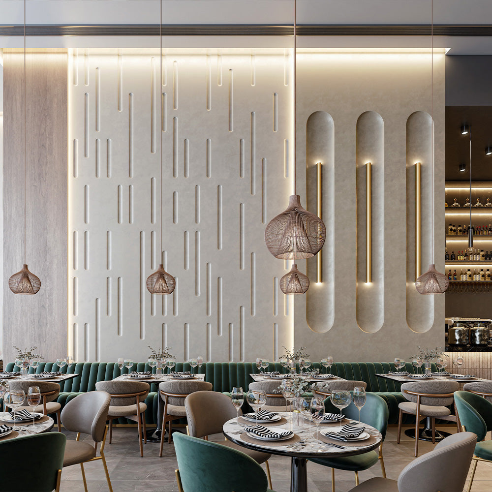 HUALIN Luxurious sintered stone dining tables, solid wood dining tables, dining chairs and comfortable booths. Customizable materials, colors and sizes