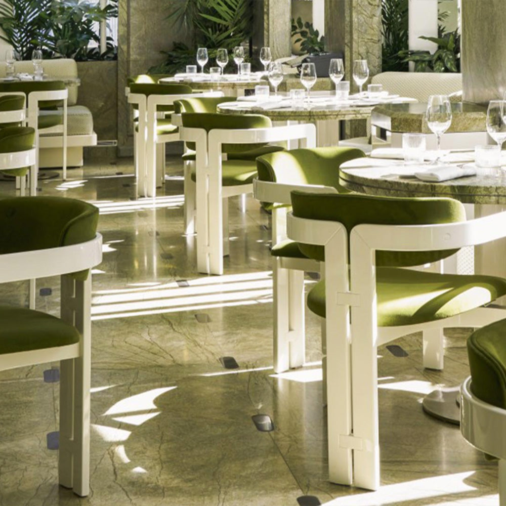 HUALIN Luxurious sintered stone dining tables, solid wood dining tables, dining chairs and comfortable booths. Customizable materials, colors and sizes