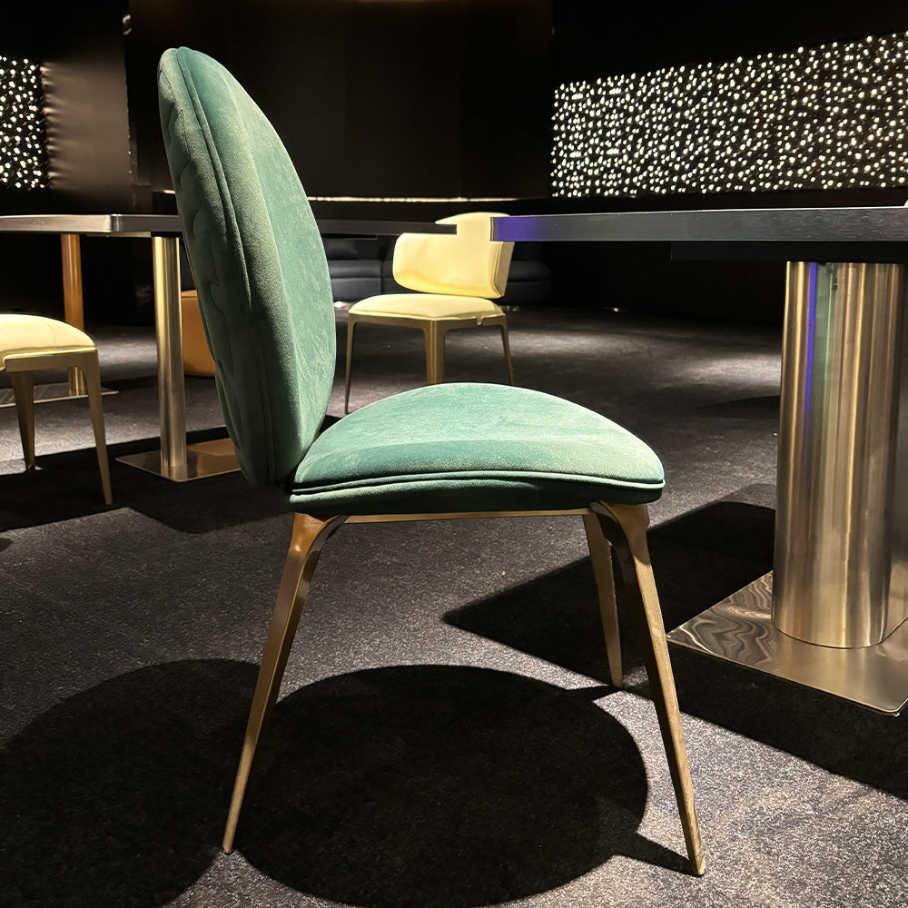 HUALIN Modern style theme restaurant luxury marble dining table with stainless steel legs, customizable size and color