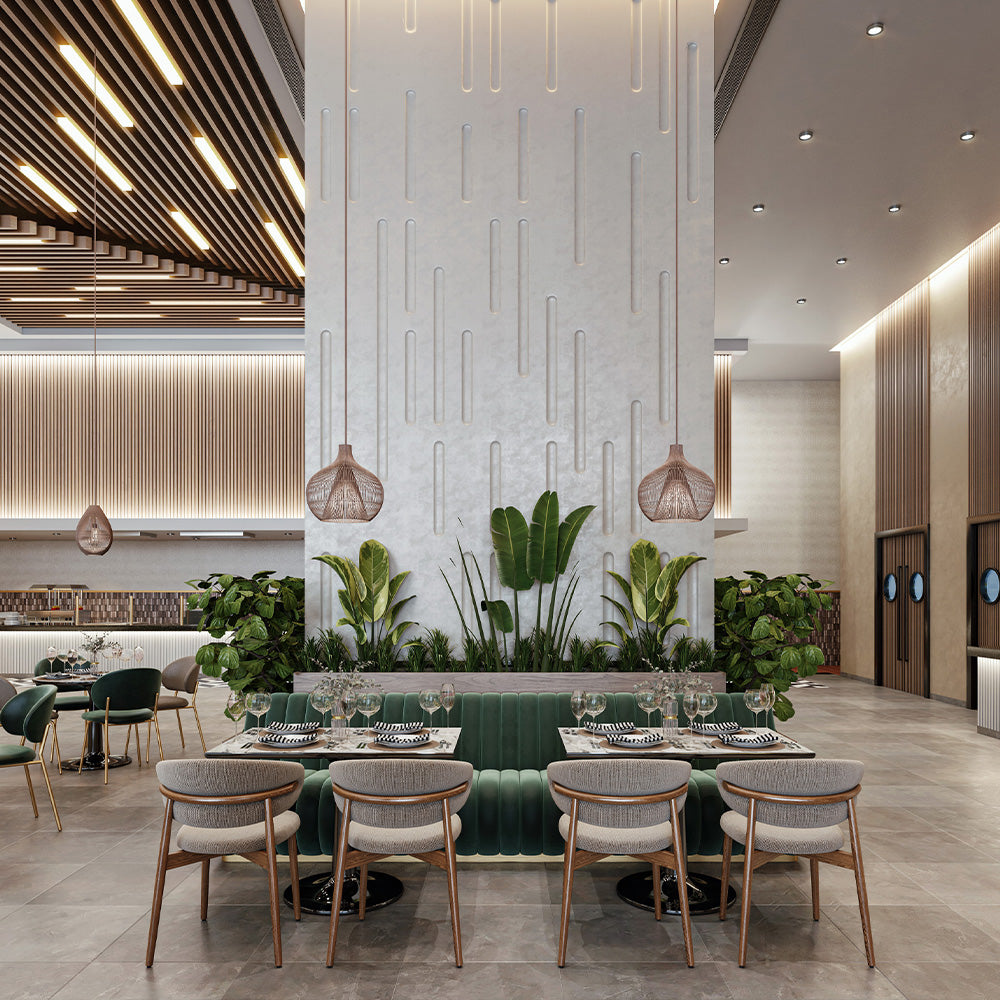 HUALIN Luxurious sintered stone dining tables, solid wood dining tables, dining chairs and comfortable booths. Customizable materials, colors and sizes