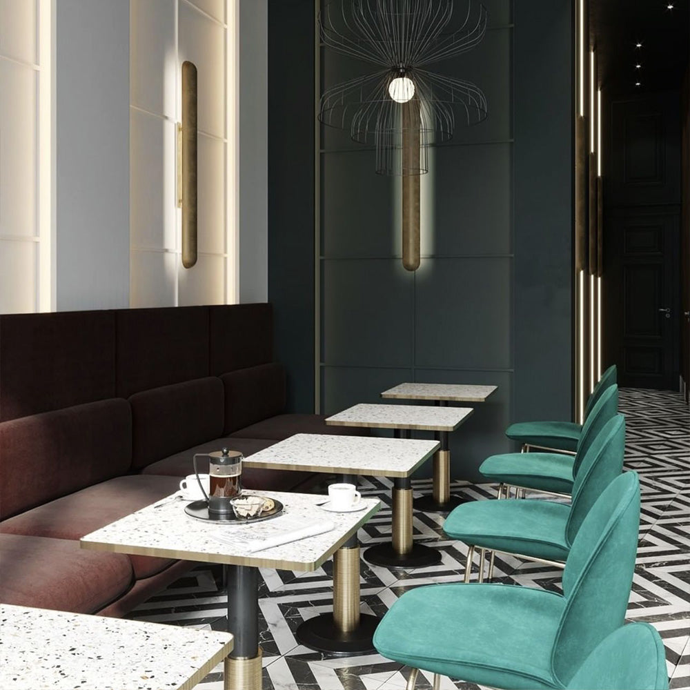 HUALIN Luxurious sintered stone dining tables, solid wood dining tables, dining chairs and comfortable booths. Customizable materials, colors and sizes