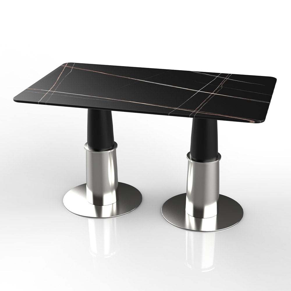 HUALIN Luxurious sintered stone dining tables, solid wood dining tables, dining chairs and comfortable booths. Customizable materials, colors and sizes