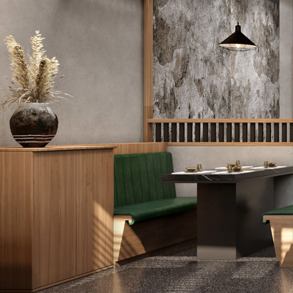 HUALIN Luxurious sintered stone dining tables, solid wood dining tables, dining chairs and comfortable booths. Customizable materials, colors and sizes