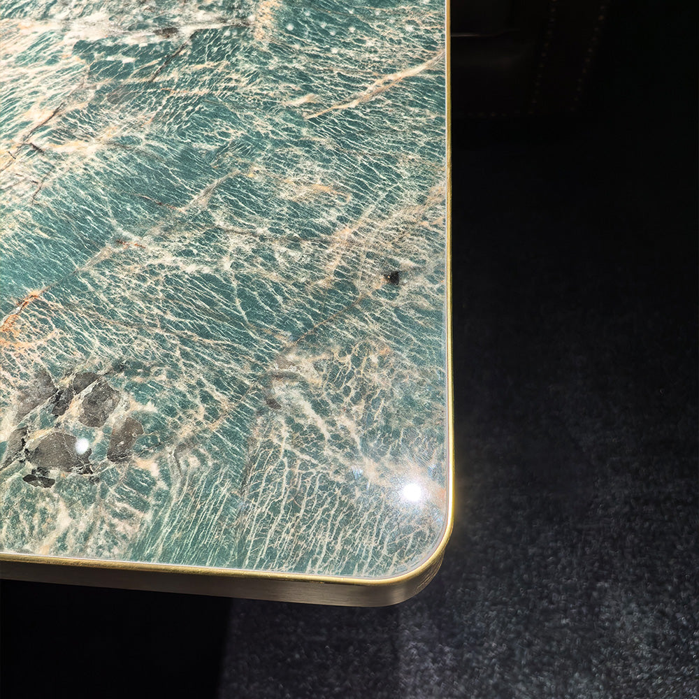 HUALIN Modern style theme restaurant luxury marble dining table with stainless steel legs, customizable size and color