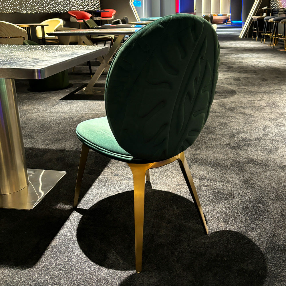 HUALIN Modern style theme restaurant luxury marble dining table with stainless steel legs, customizable size and color