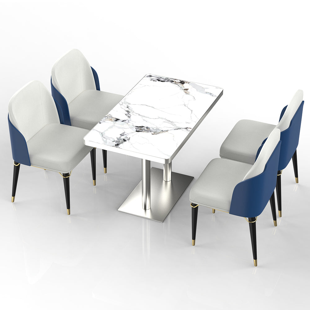 HUALIN Restaurant luxury sintered stone dining table with comfortable chairs, customizable material, color and size