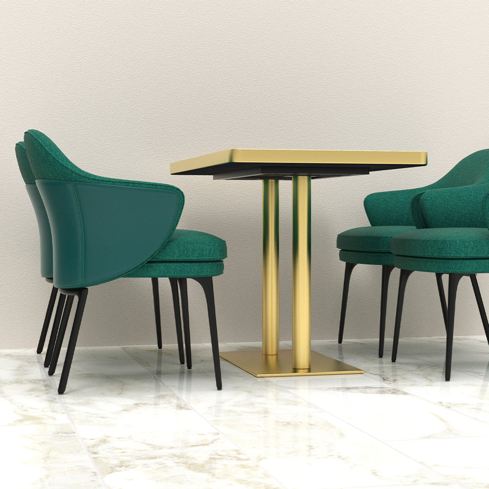 HUALIN Restaurant luxury sintered stone dining table with comfortable chairs, customizable material, color and size