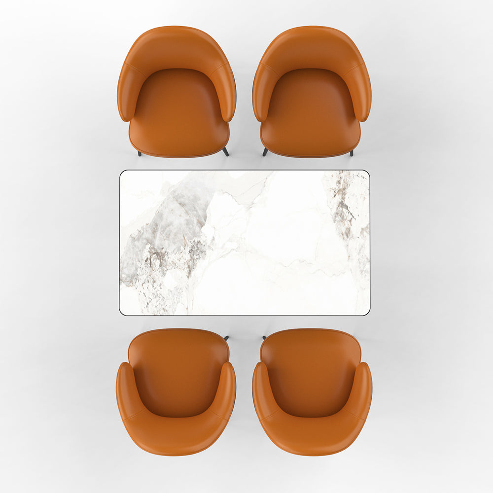 HUALIN Restaurant luxury sintered stone ceramic dining table with comfortable chair