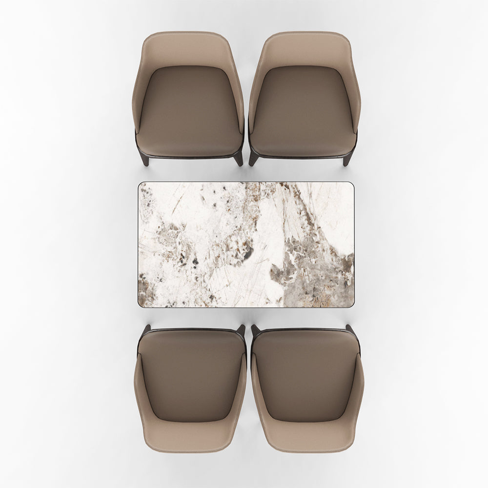 HUALIN Restaurant luxury sintered stone ceramic dining table with comfortable chair