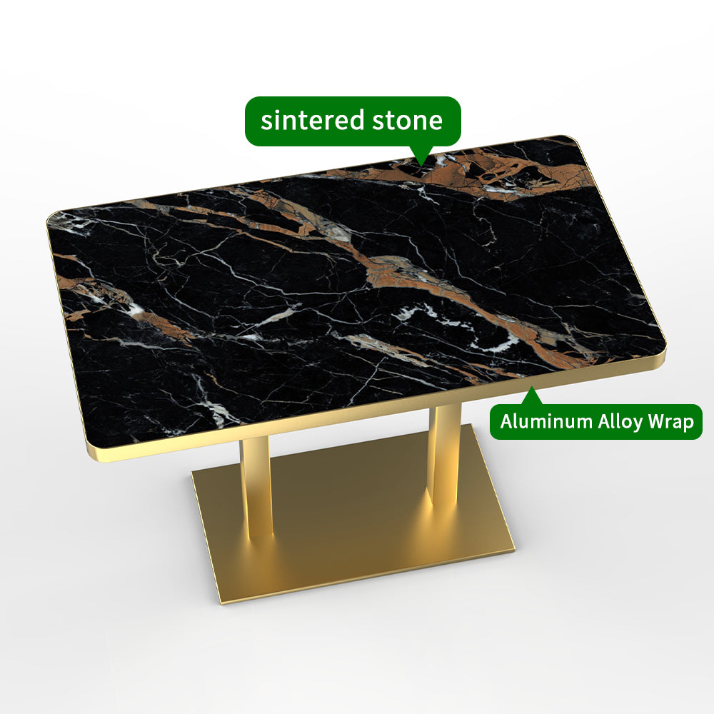 HUALIN Modern style theme restaurant luxury sintered stone dining table, marble dining table batch customization color and size can be customized
