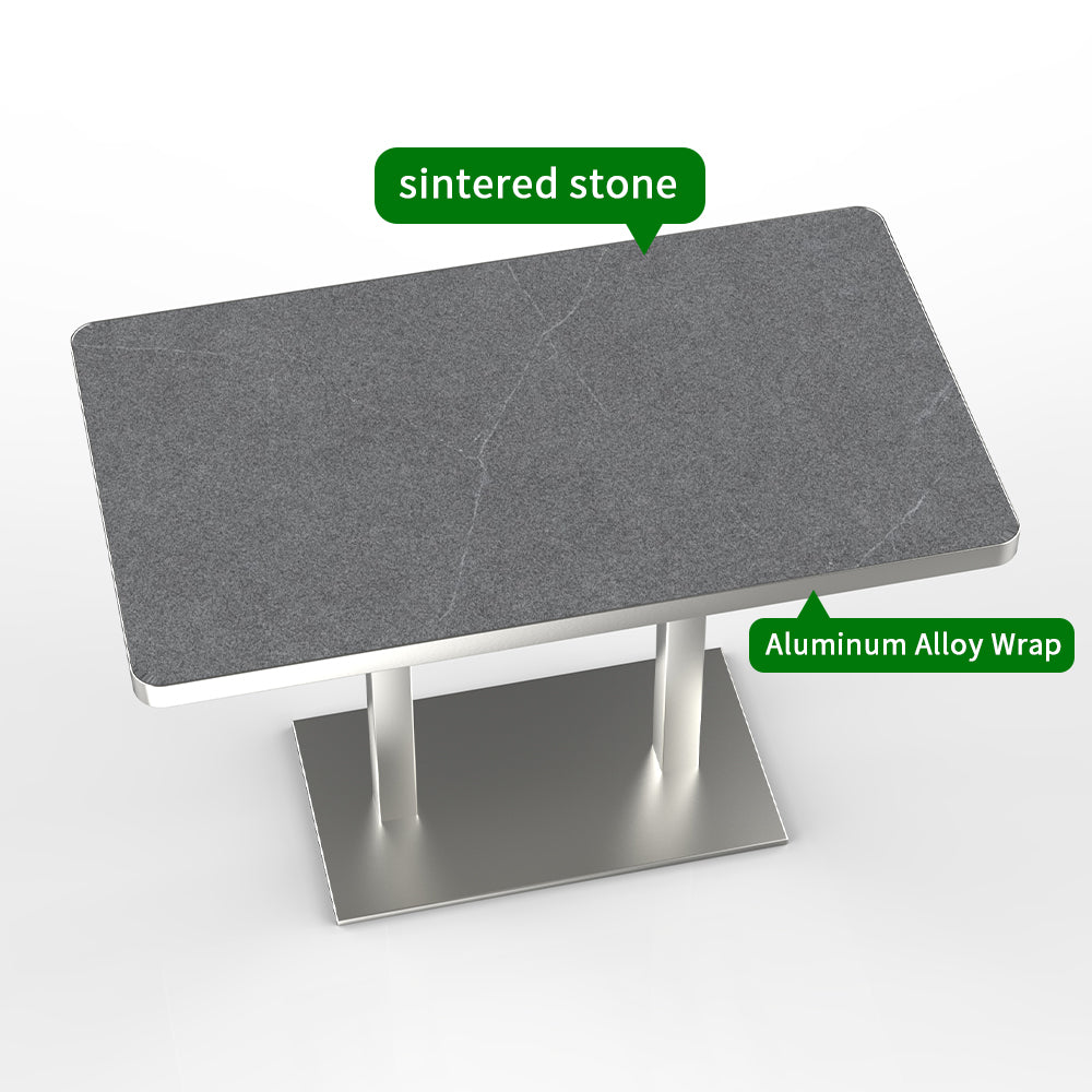 HUALIN Modern style theme restaurant luxury sintered stone dining table, marble dining table batch customization color and size can be customized