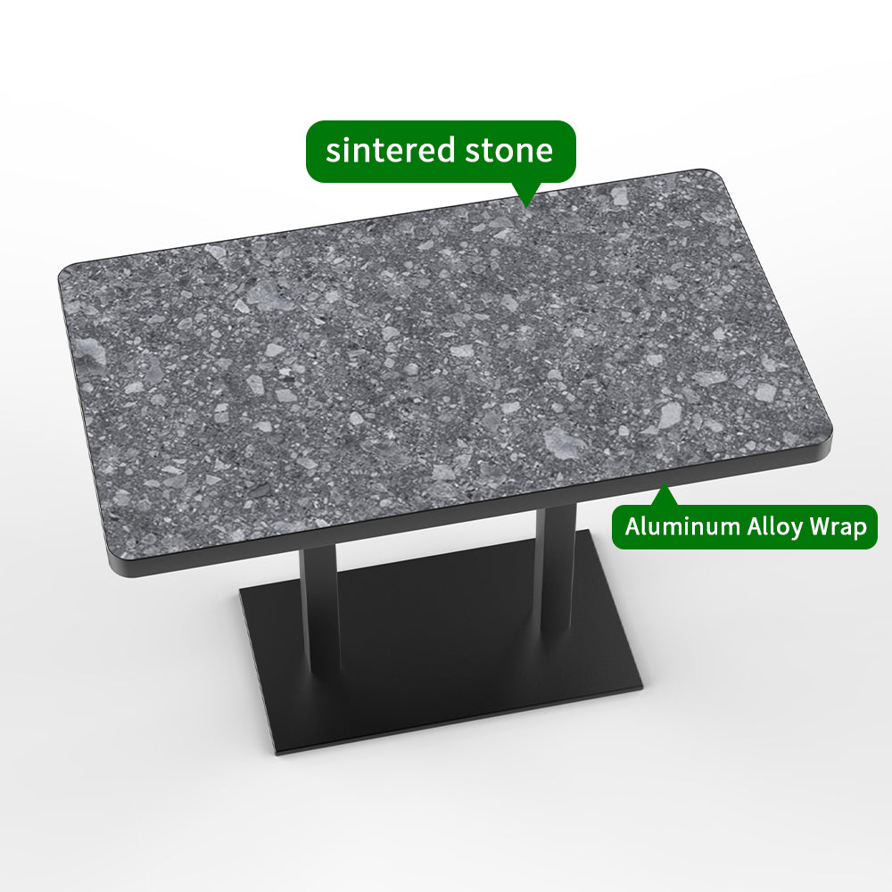 HUALIN Hotel theme restaurant luxury sintered stone dining table, marble dining table, customizable size and color