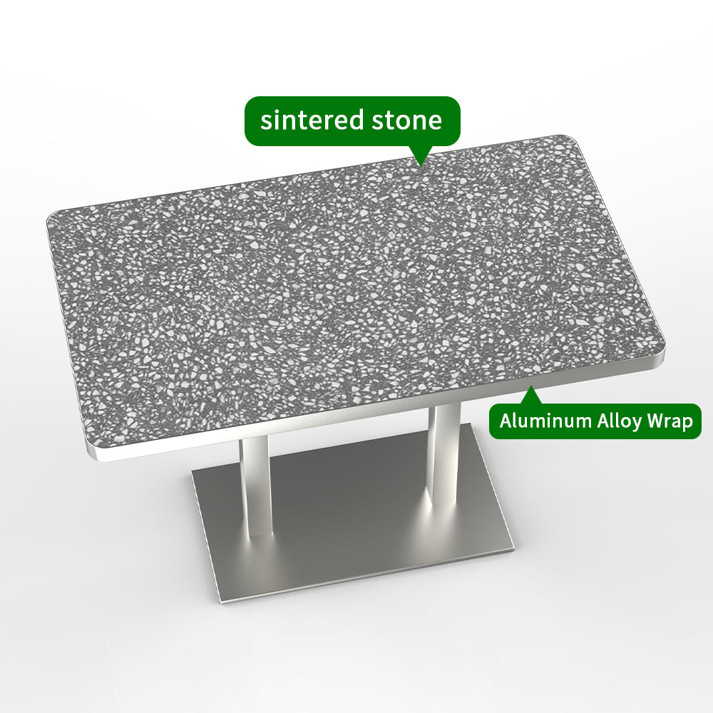 HUALIN Hotel theme restaurant luxury sintered stone dining table, marble dining table, customizable size and color