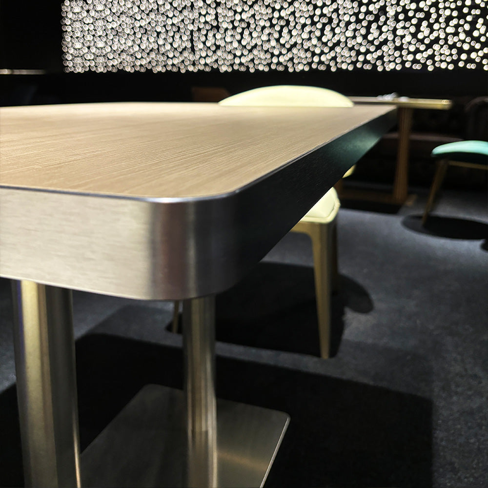 HUALIN Modern style theme restaurant luxury marble dining table with stainless steel legs, customizable size and color
