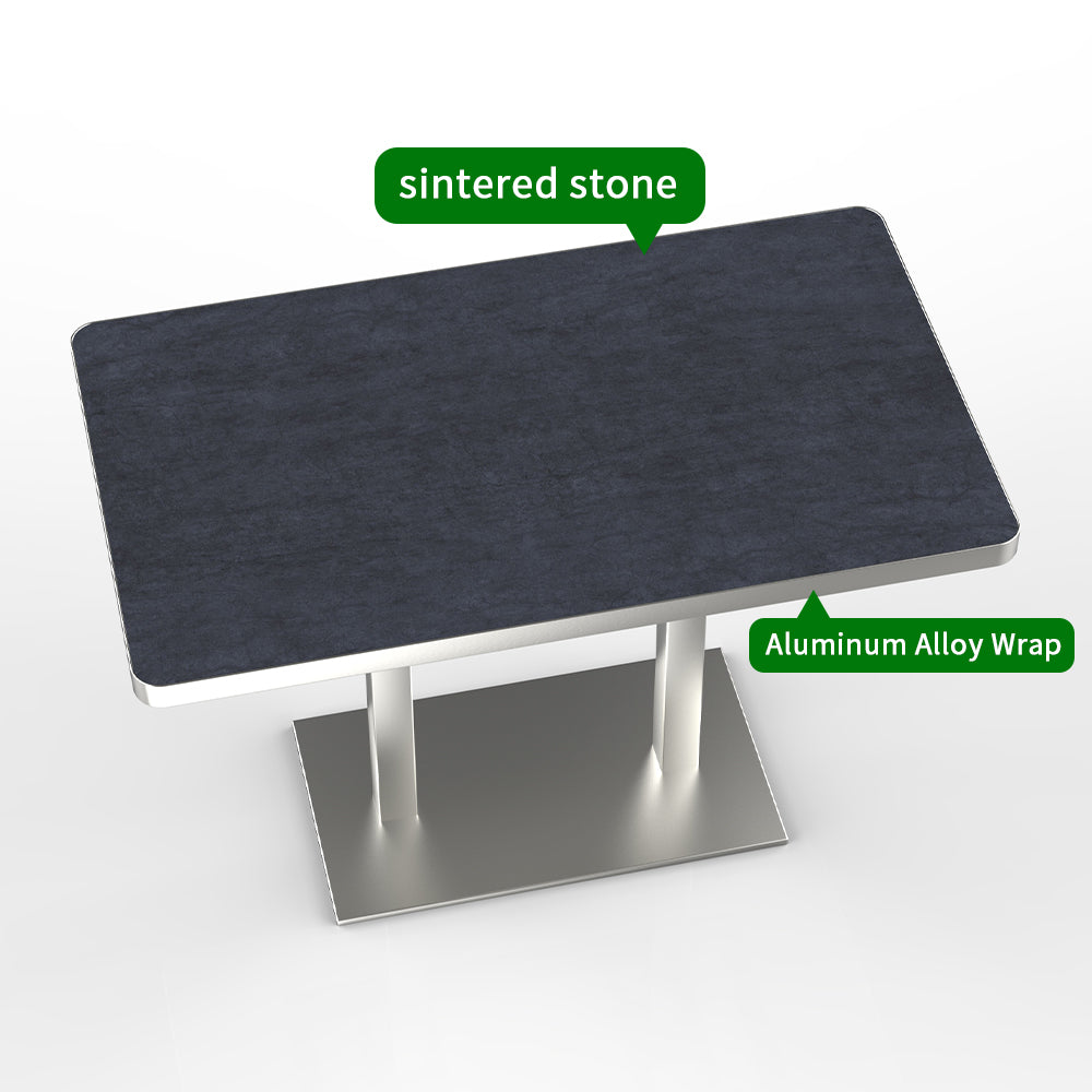 HUALIN Hotel theme restaurant luxury sintered stone dining table, marble dining table, customizable size and color
