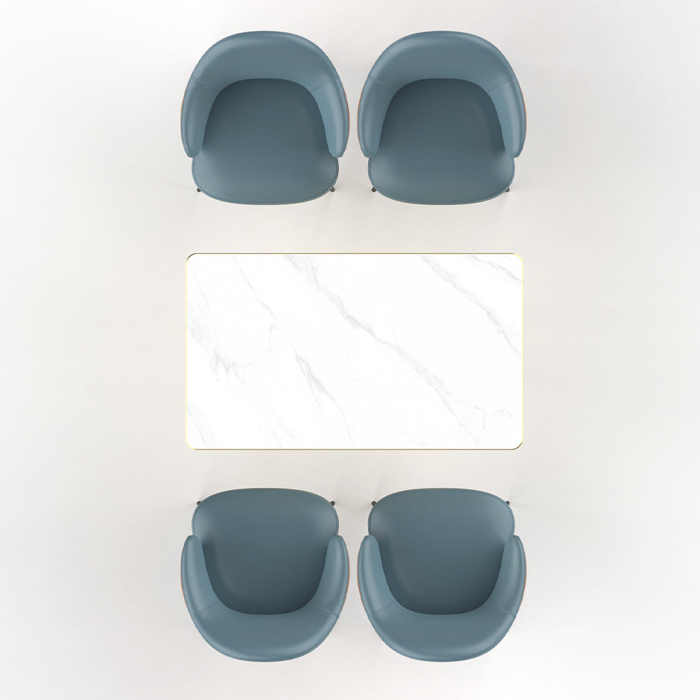 HUALIN Restaurant Luxury Sintered Stone Ceramic Dining Table And Chair Comfortable Booth