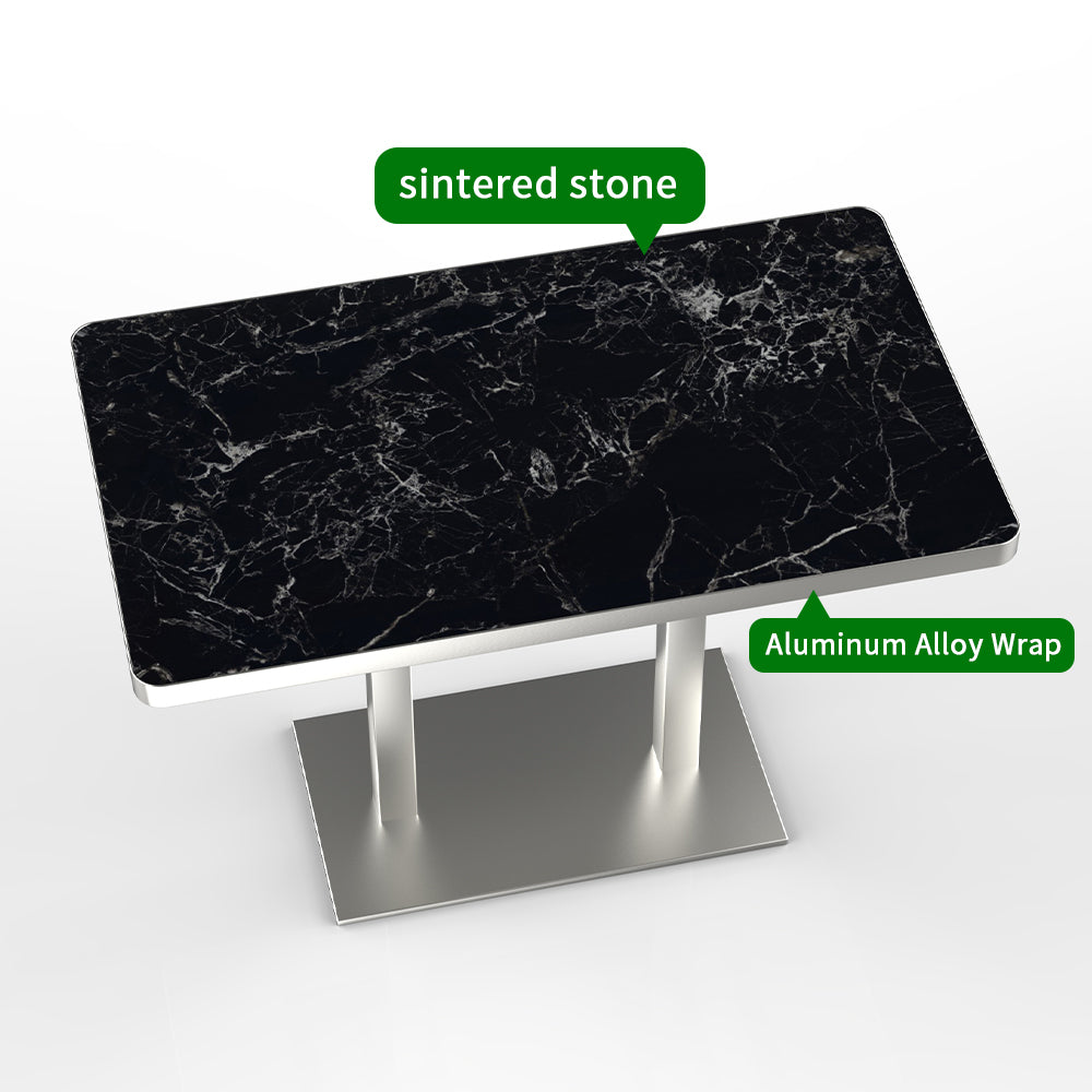 HUALIN Modern style theme restaurant luxury sintered stone dining table, marble dining table batch customization color and size can be customized