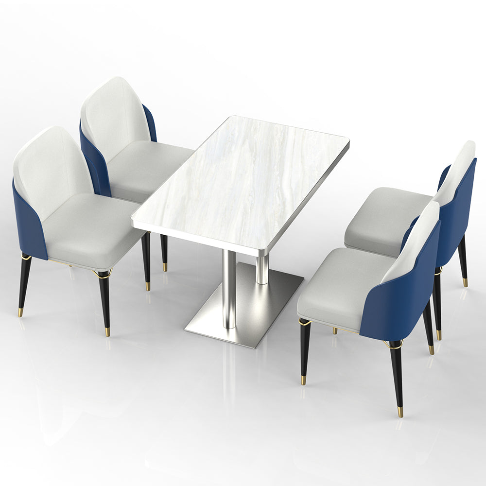 HUALIN Restaurant luxury sintered stone dining table with comfortable chairs, customizable material, color and size