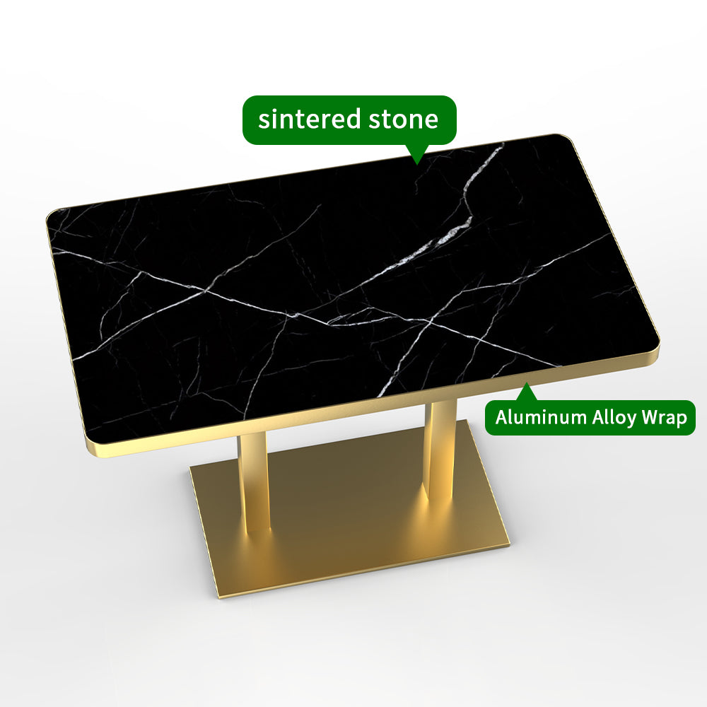 HUALIN Modern style theme restaurant luxury sintered stone dining table, marble dining table batch customization color and size can be customized