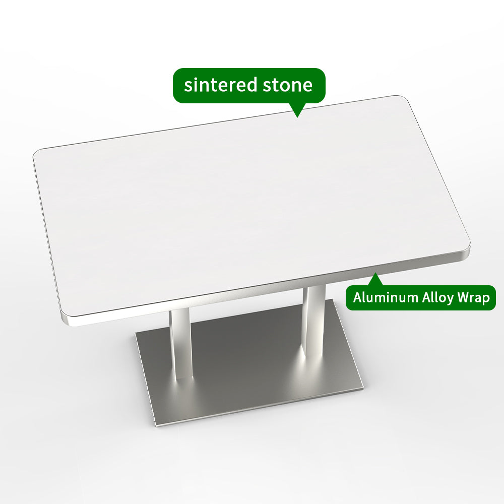 HUALIN Hotel theme restaurant luxury sintered stone dining table, marble dining table, customizable size and color