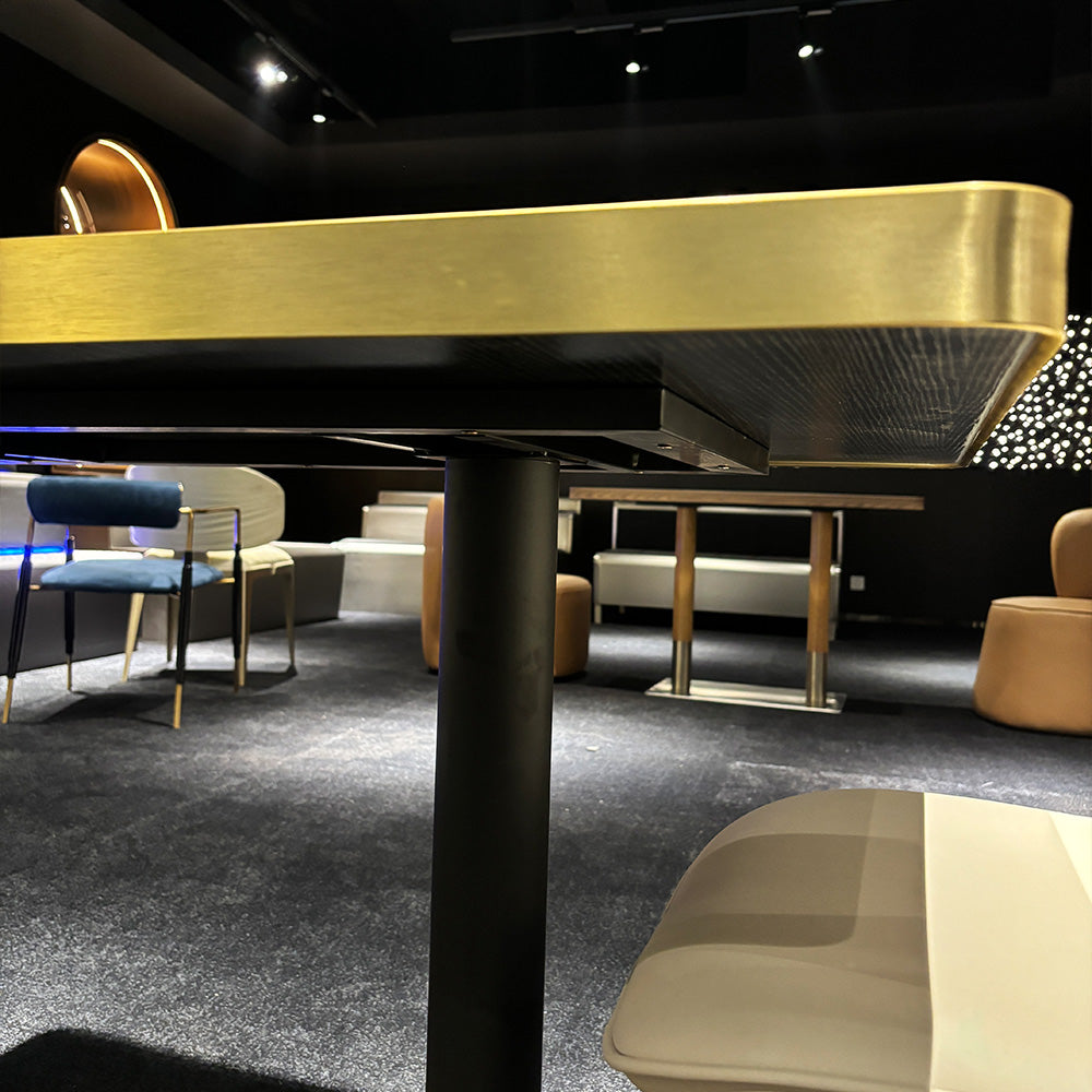 HUALIN Modern style theme restaurant luxury marble dining table with stainless steel legs, customizable size and color
