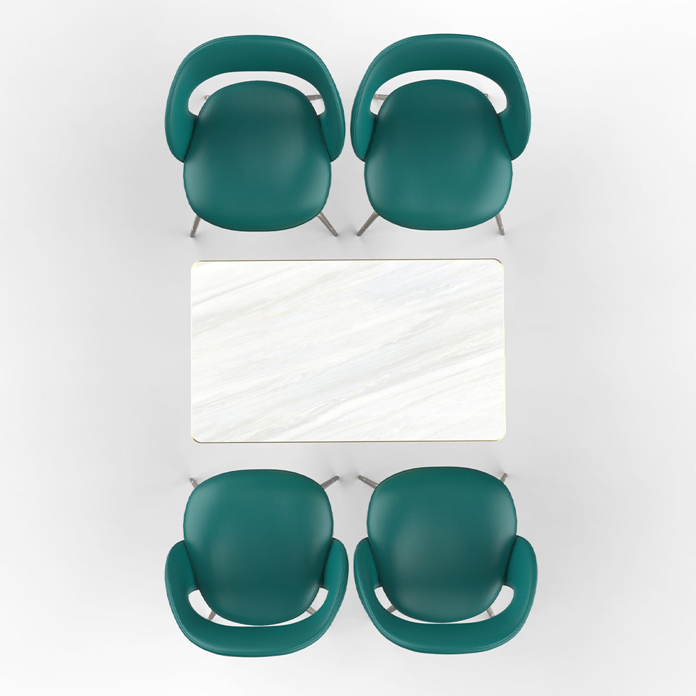 HUALIN Restaurant luxury sintered stone dining table with comfortable chairs, customizable material, color and size