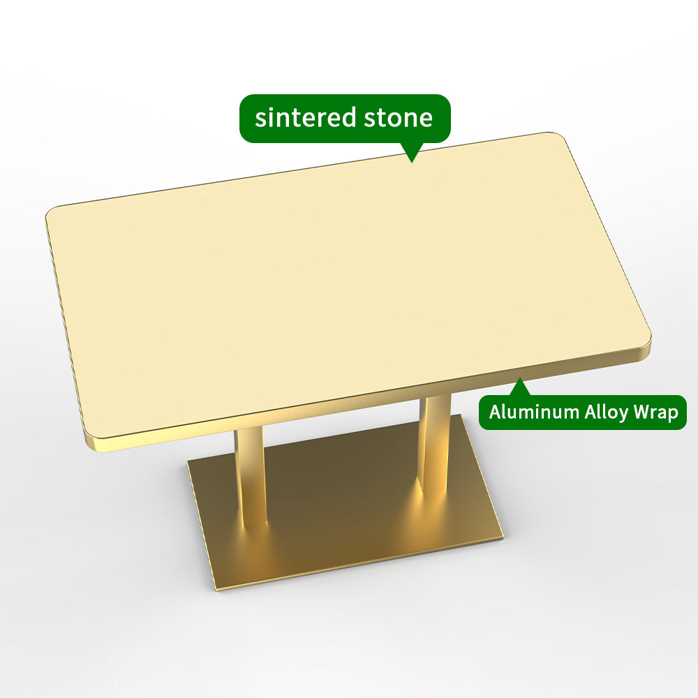 HUALIN Hotel theme restaurant luxury sintered stone dining table, marble dining table, customizable size and color