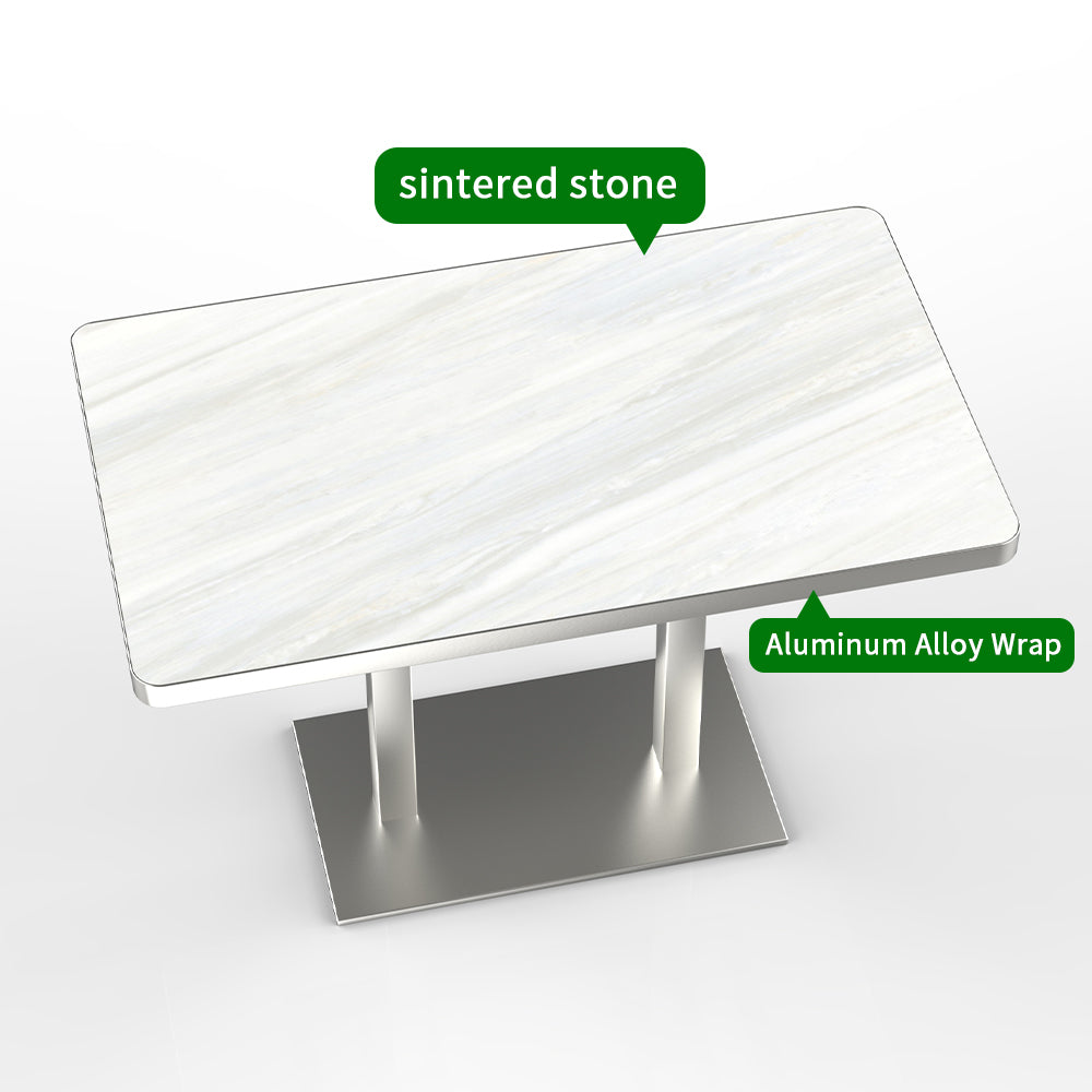 HUALIN Hotel theme restaurant luxury sintered stone dining table, marble dining table, customizable size and color