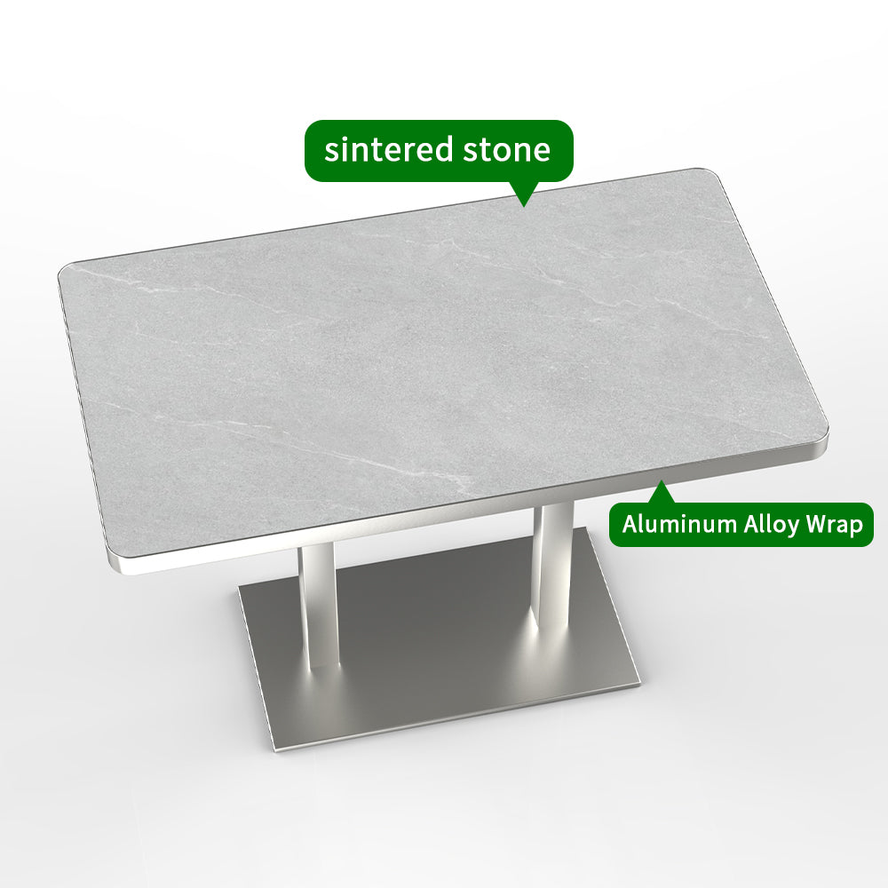 HUALIN Hotel theme restaurant luxury sintered stone dining table, marble dining table, customizable size and color