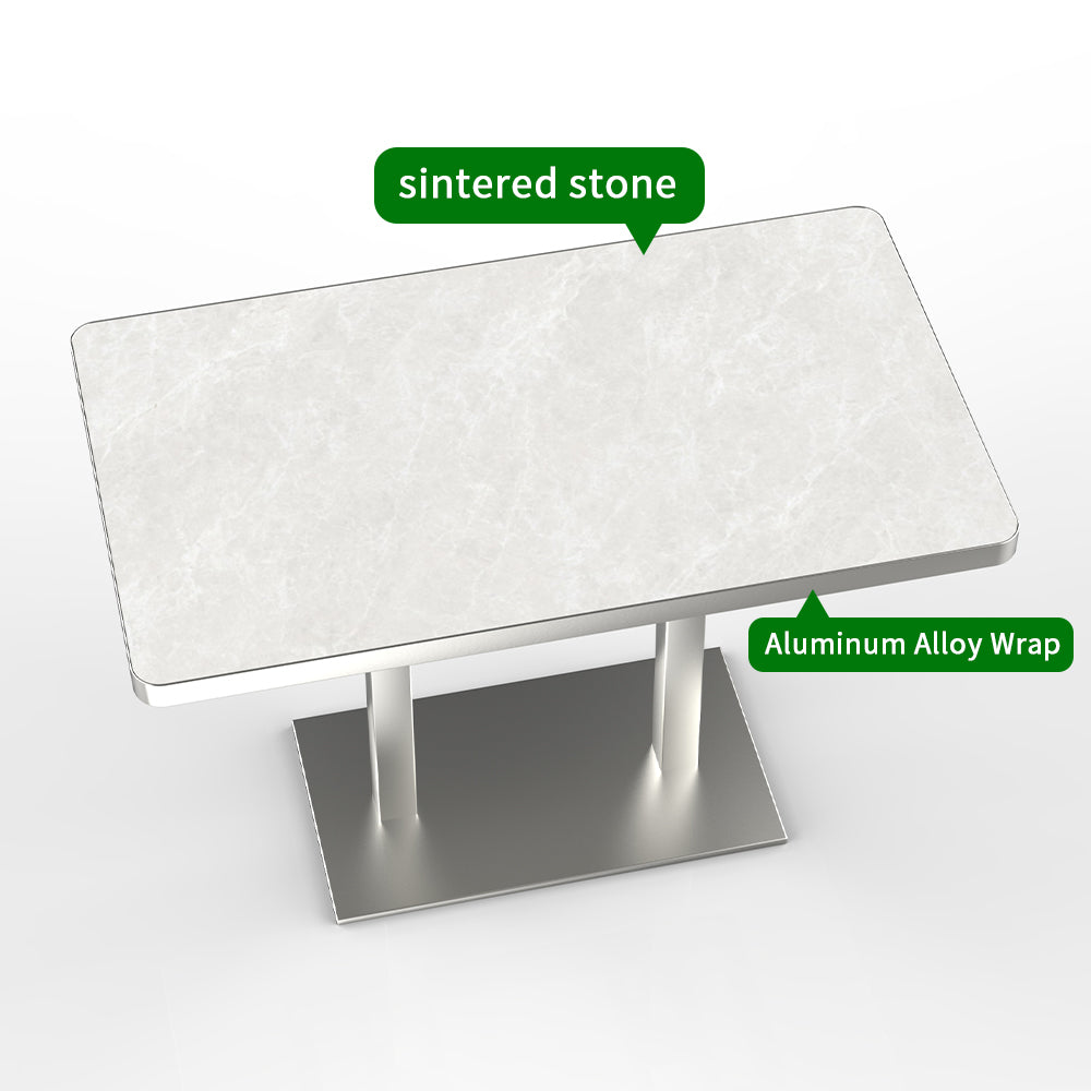 HUALIN Hotel theme restaurant luxury sintered stone dining table, marble dining table, customizable size and color