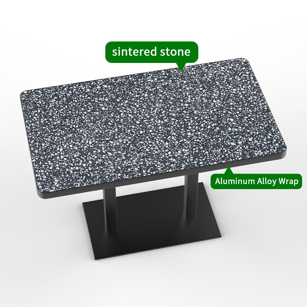 HUALIN Hotel theme restaurant luxury sintered stone dining table, marble dining table, customizable size and color