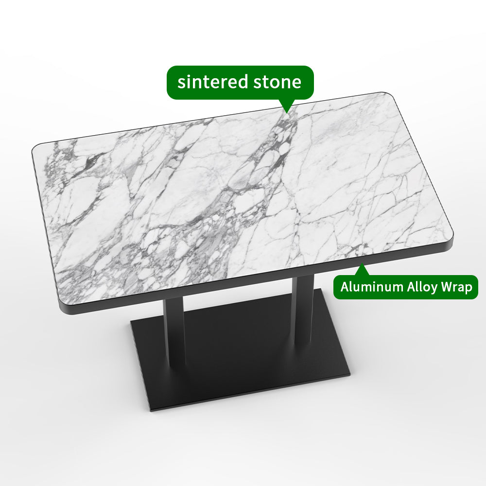 HUALIN Hotel theme restaurant luxury sintered stone dining table, marble dining table, customizable size and color