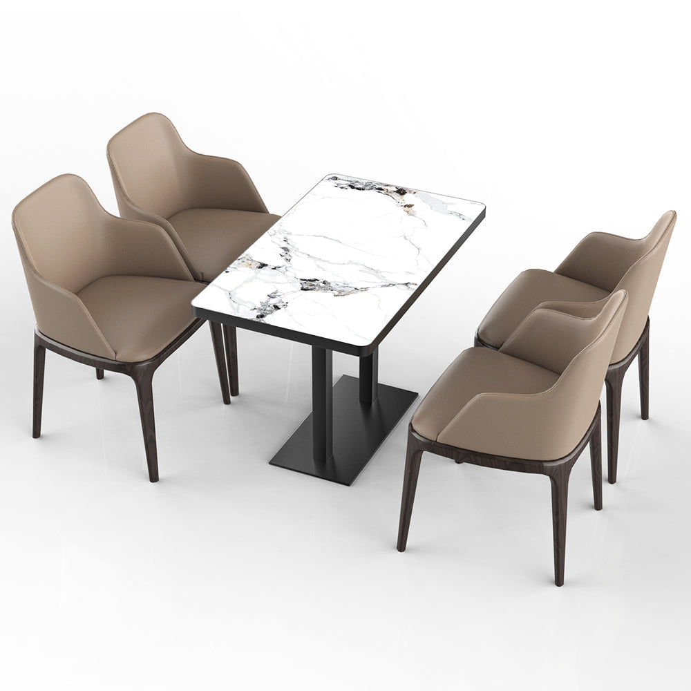 HUALIN Restaurant luxury sintered stone ceramic dining table with comfortable chair