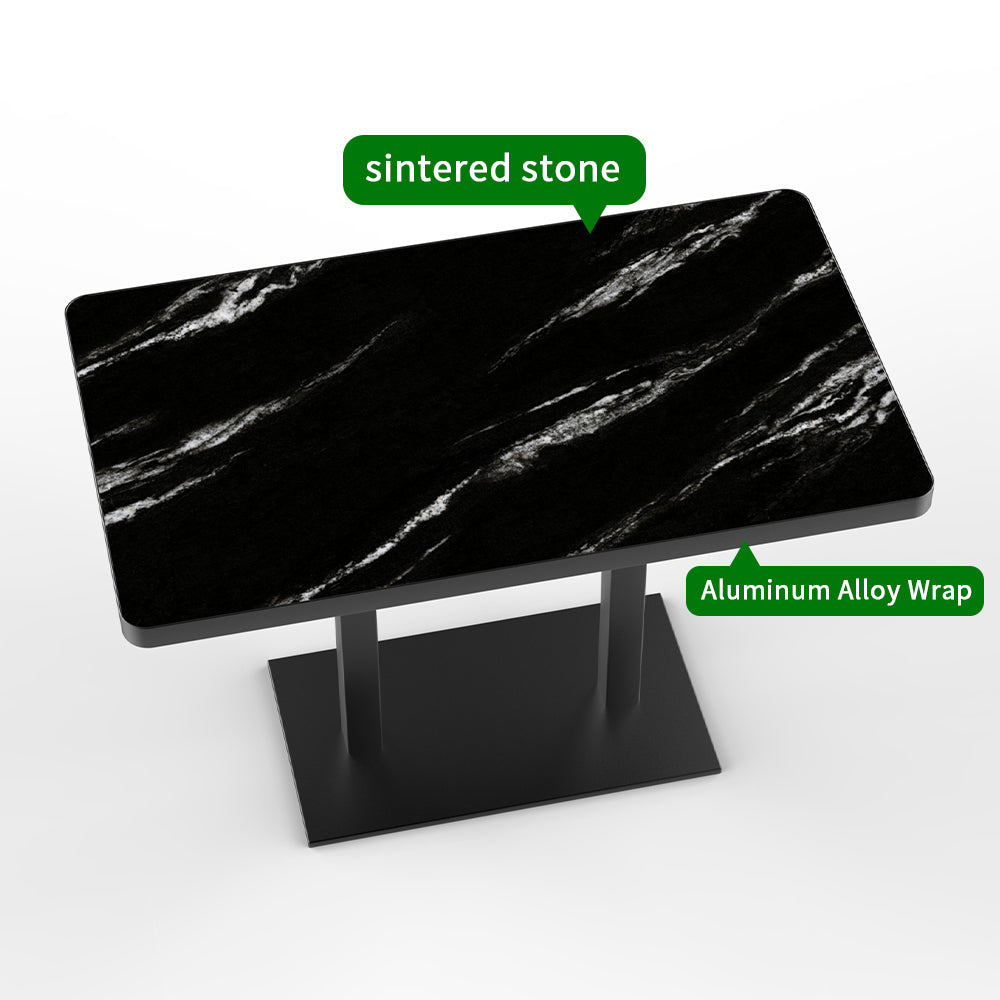 HUALIN Modern style theme restaurant luxury sintered stone dining table, marble dining table batch customization color and size can be customized