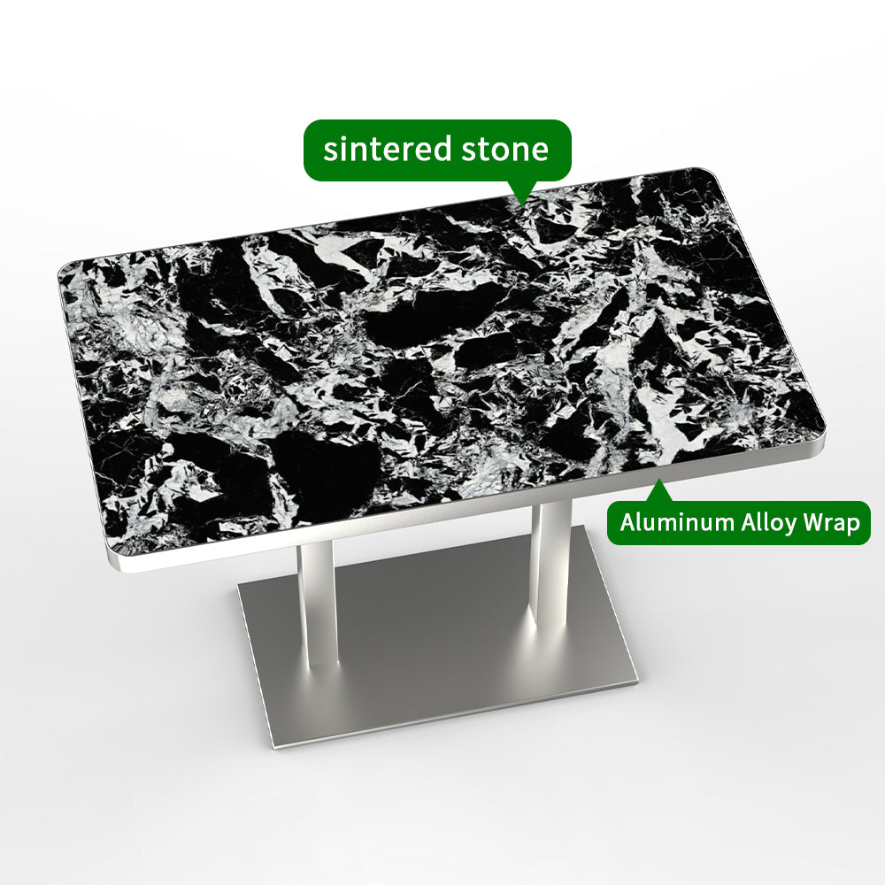 HUALIN Modern style theme restaurant luxury sintered stone dining table, marble dining table batch customization color and size can be customized