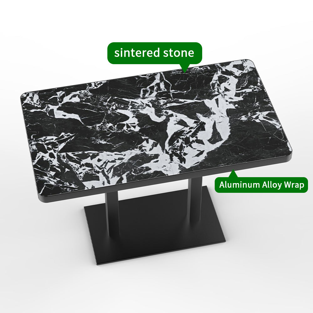 HUALIN Modern style theme restaurant luxury sintered stone dining table, marble dining table batch customization color and size can be customized