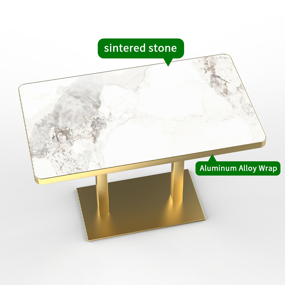 HUALIN Hotel theme restaurant luxury sintered stone dining table, marble dining table, customizable size and color