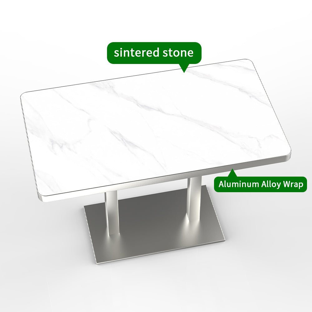 HUALIN Hotel theme restaurant luxury sintered stone dining table, marble dining table, customizable size and color