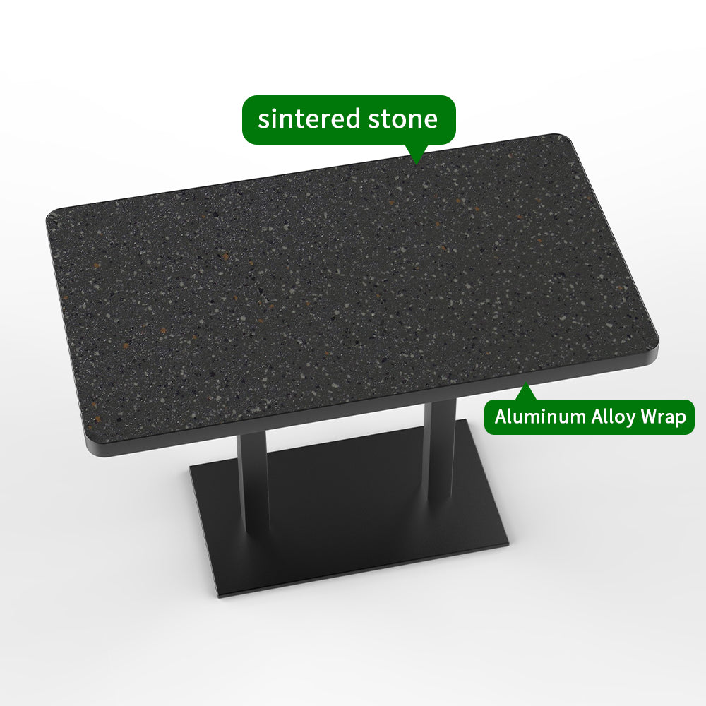HUALIN Hotel theme restaurant luxury sintered stone dining table, marble dining table, customizable size and color