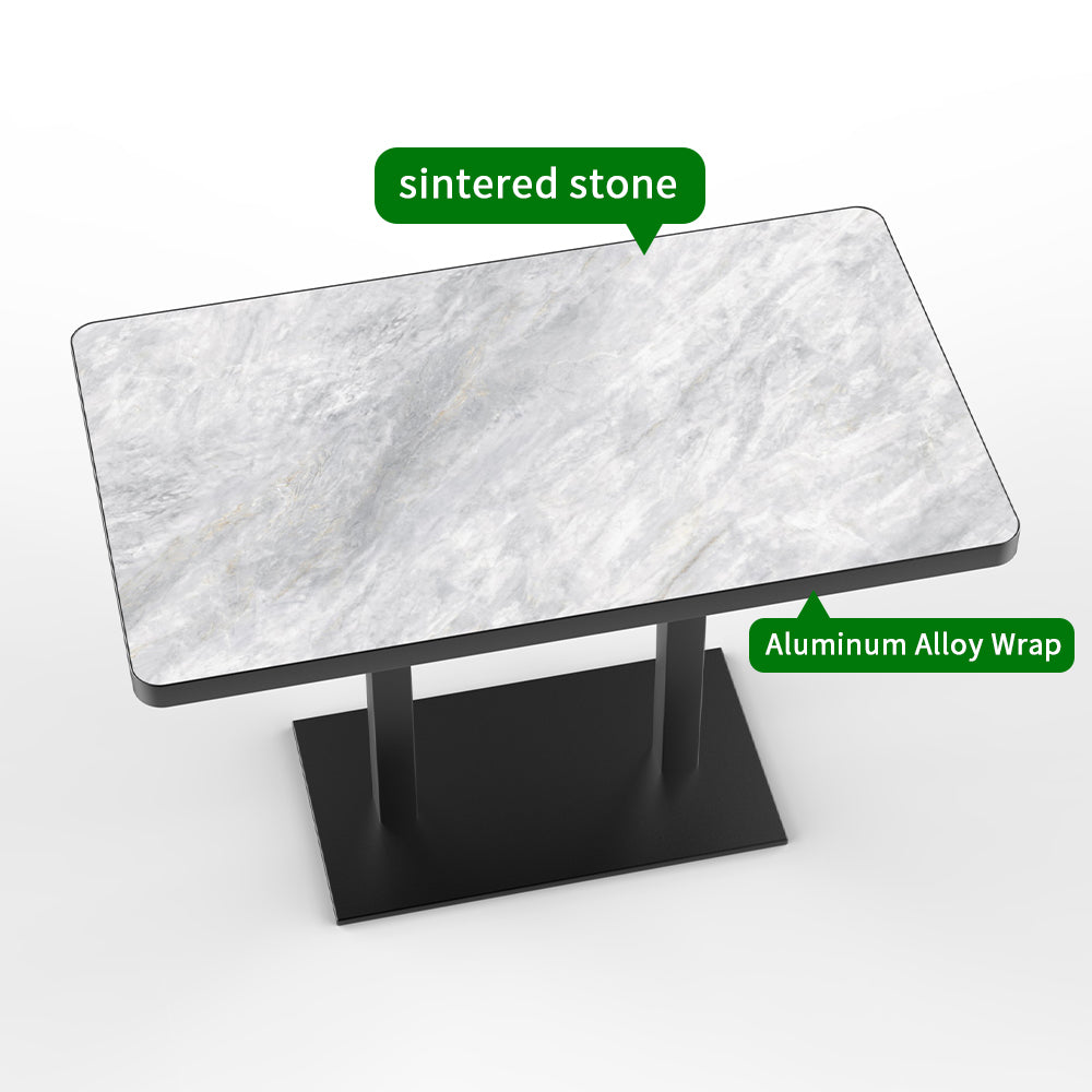 HUALIN Hotel theme restaurant luxury sintered stone dining table, marble dining table, customizable size and color