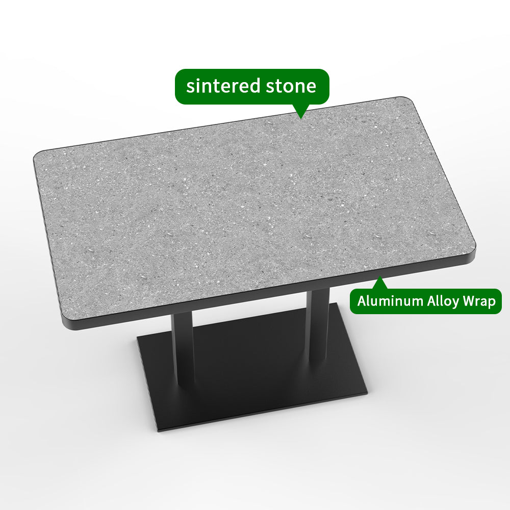 HUALIN Hotel theme restaurant luxury sintered stone dining table, marble dining table, customizable size and color