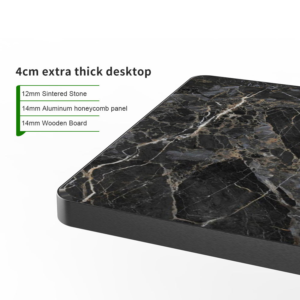 HUALIN Modern style restaurant stone pattern luxury rock slab dining table sintered stone dining table custom sizes and colors