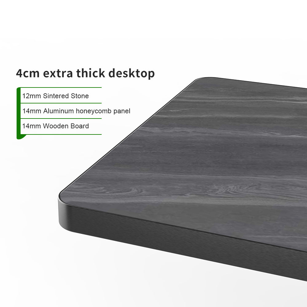 HUALIN Industrial style restaurant grey luxury slate dining table sintered stone dining table custom size and color